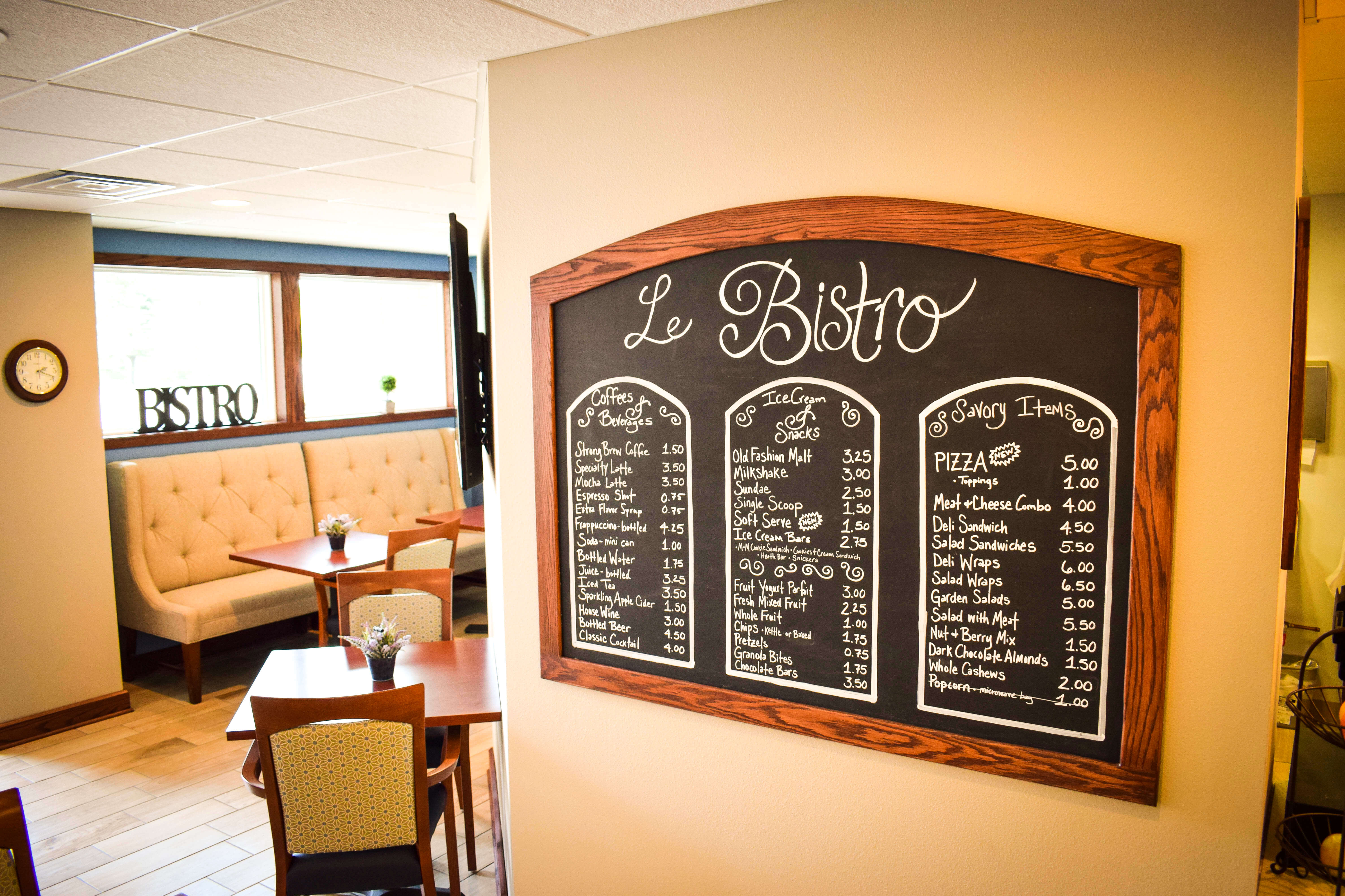 Le Bistro menu